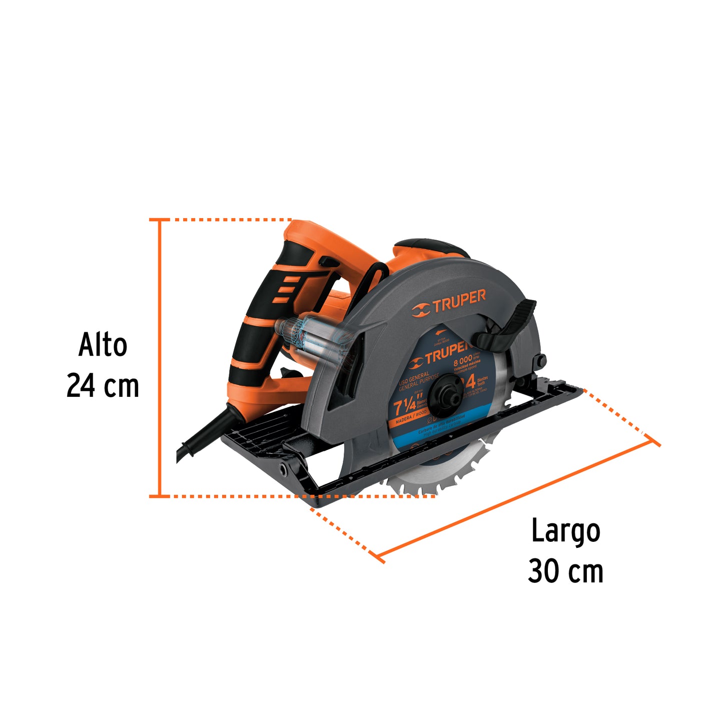 Sierra Circular 7-1/4" Truper Cod 11005 SICI-7-1/4A3-2 Profesional 220V 1500W