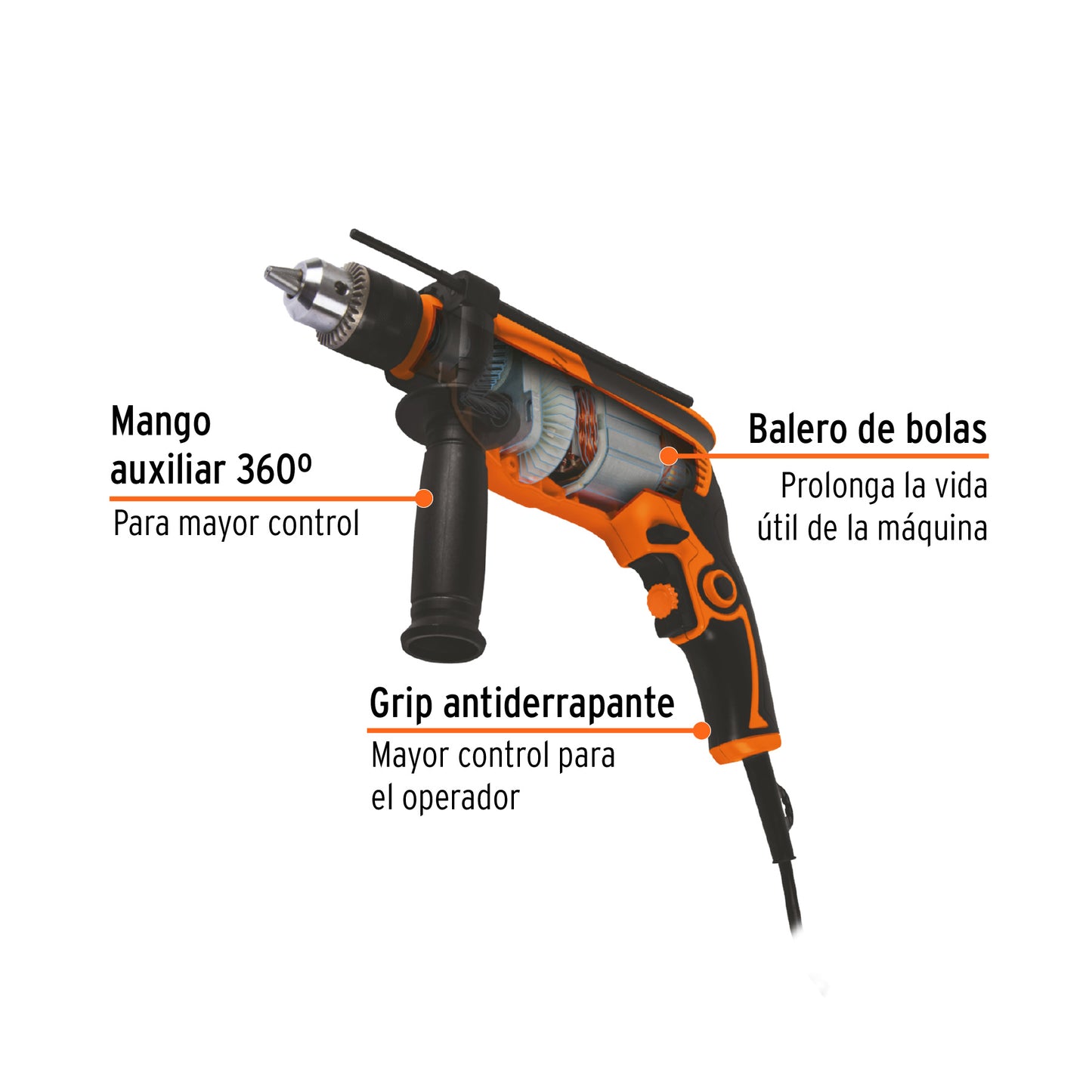Rotomartillo 1/2" Truper Cod 15347 ROTO-1/2A8-2 profesional 220V 700W