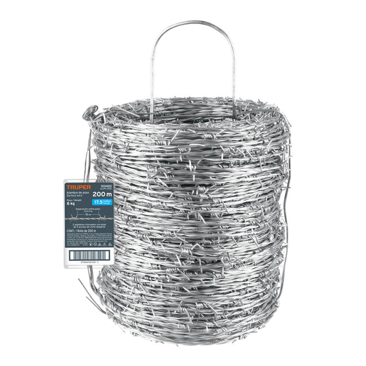Alambre de púas de 200 m Truper Cod 103403 ALPU-200 BWG 17.5