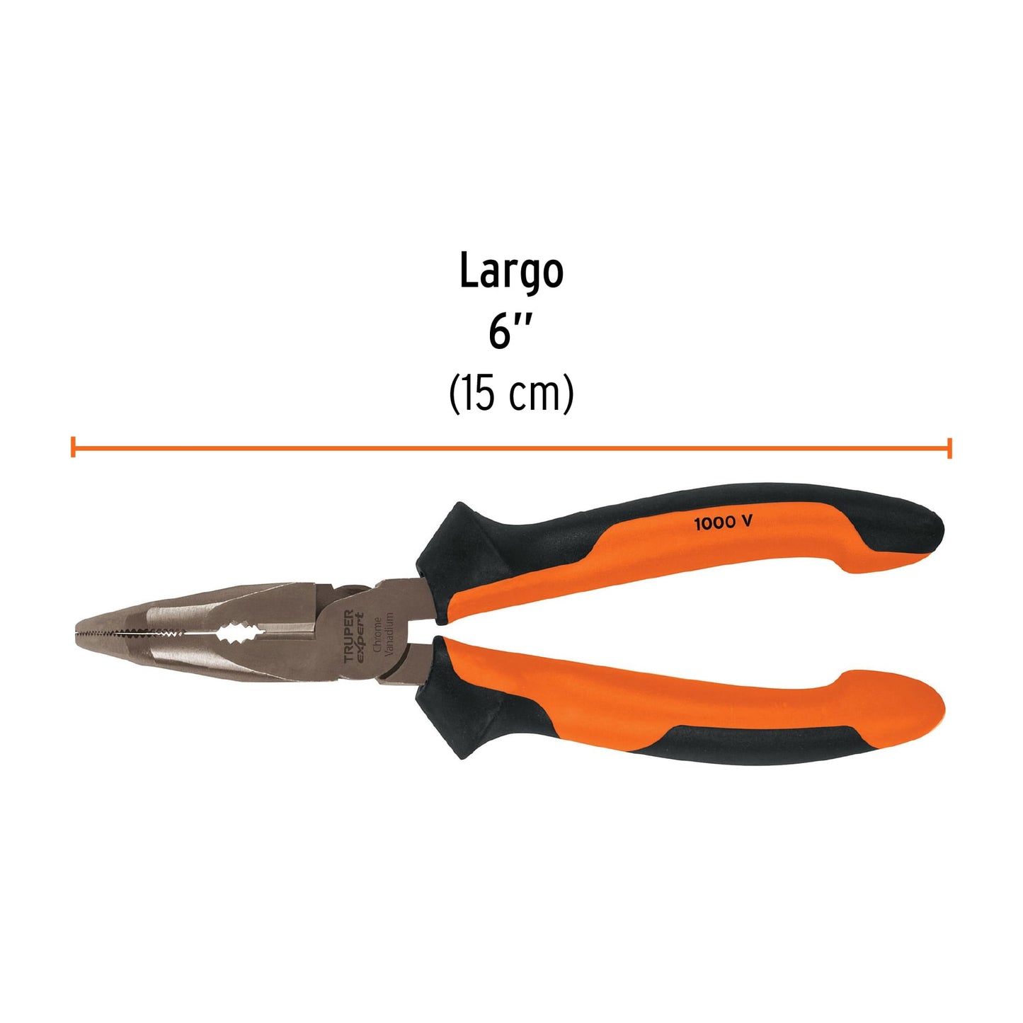 Pinza punta curva 6" Truper Expert Cod 17337 T302-6X mango Comfort Grip