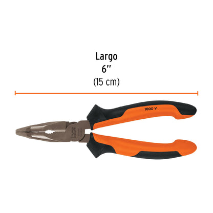 Pinza punta curva 6" Truper Expert Cod 17337 T302-6X mango Comfort Grip