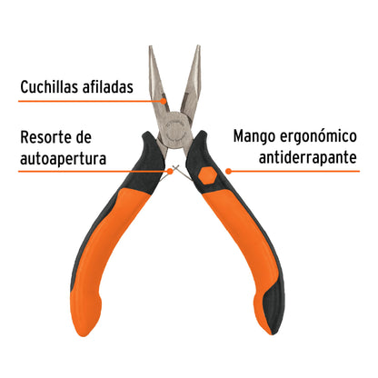 Mini pinza de punta y corte Truper Cod 17366 PM-PU4 5" mango Comfort Grip