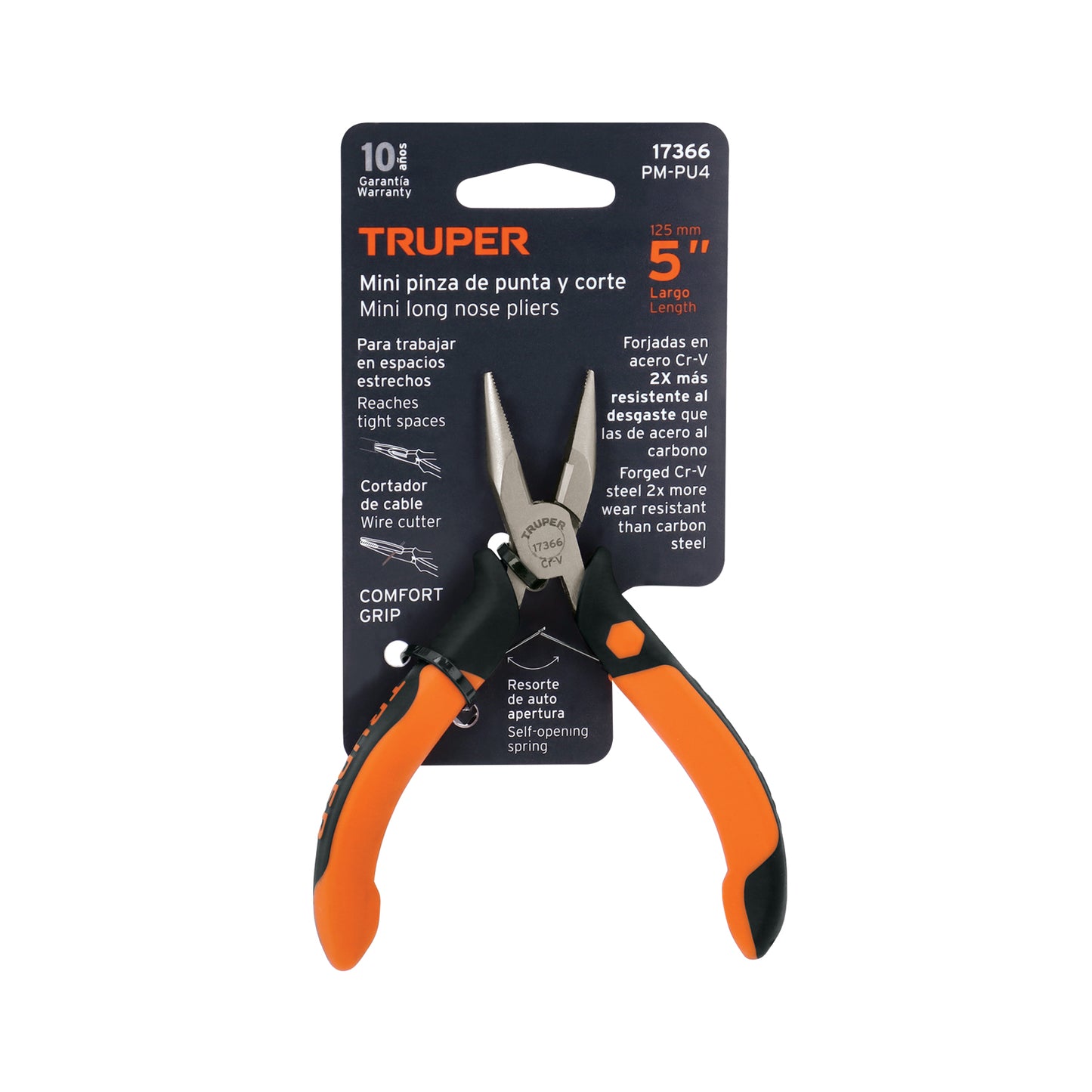 Mini pinza de corte diagonal Truper Cod 17367 PM-CD4 4" mango Comfort Grip