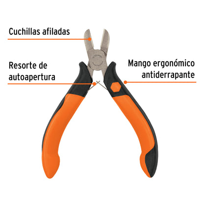 Mini pinza de corte diagonal Truper Cod 17367 PM-CD4 4" mango Comfort Grip