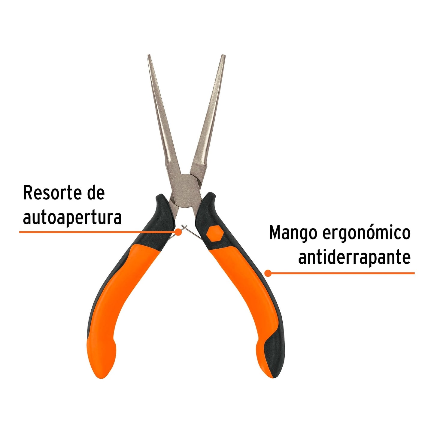 Mini pinza de punta de aguja Truper Cod 17369 PM-PA4 6" mango Comfort Grip