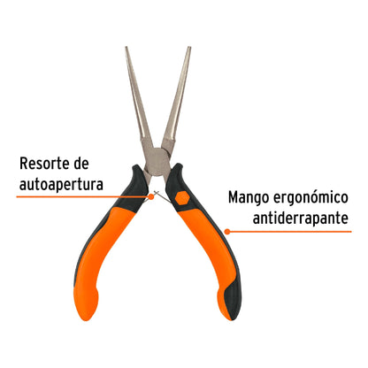 Mini pinza de punta de aguja Truper Cod 17369 PM-PA4 6" mango Comfort Grip