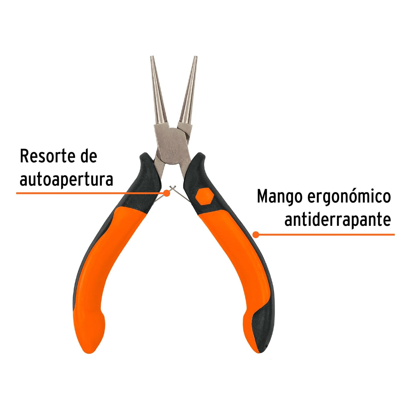 Mini pinza de punta redonda Truper Cod 17370 PM-PR4 5" mango Comfort Grip