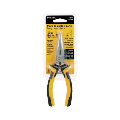Pinza punta y corte 6" Pretul Cod 22670 PPC-6PX mango Comfort Grip