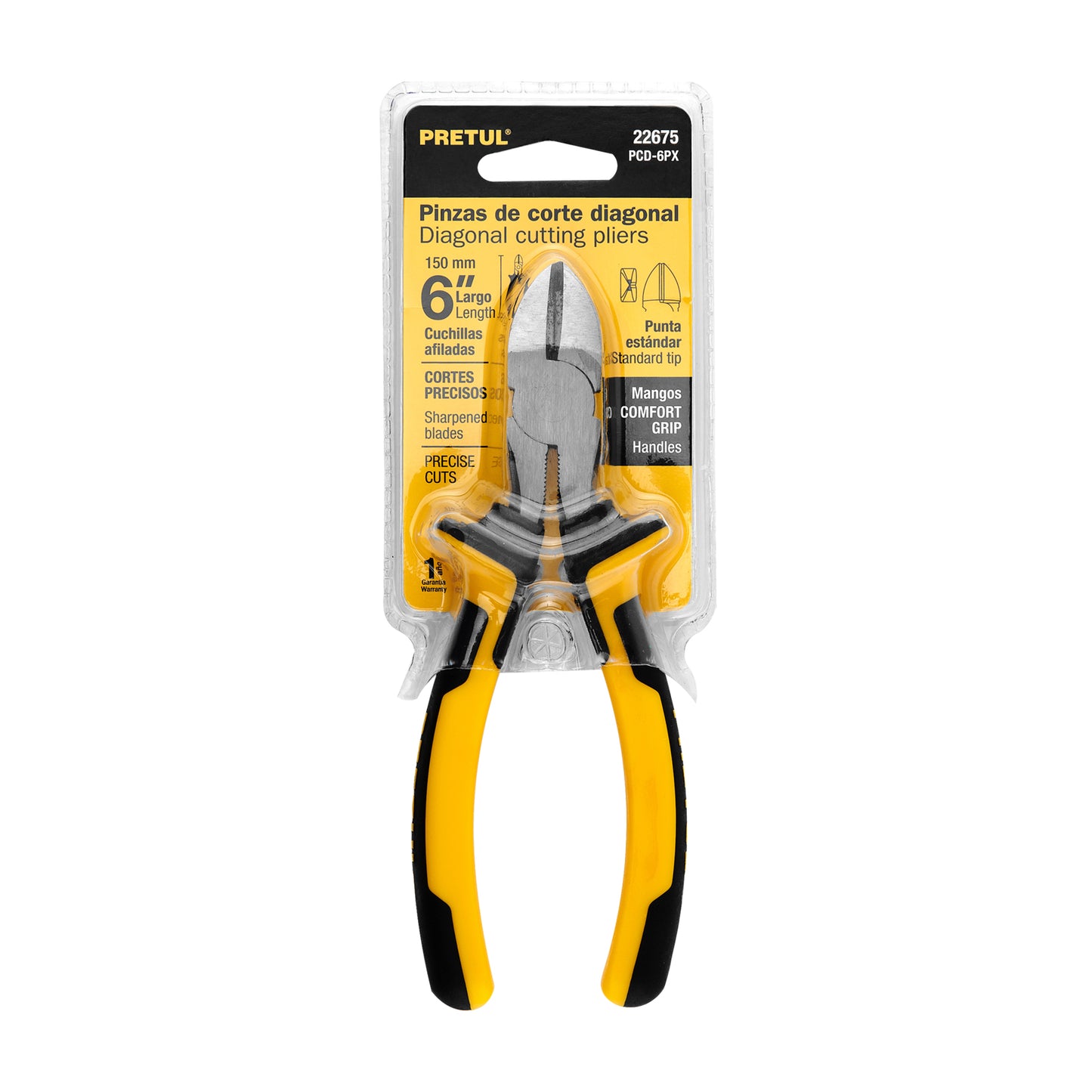 Pinza corte diagonal 6" Pretul Cod 22675 PCD-6PX mango Comfort Grip
