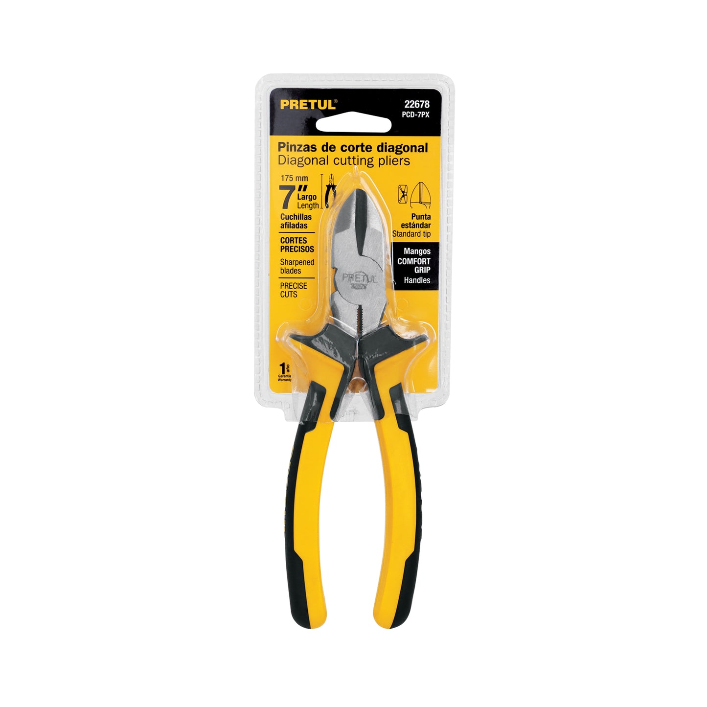 Pinza corte diagonal 7" Pretul Cod 22678 PCD-7PX mango Comfort Grip
