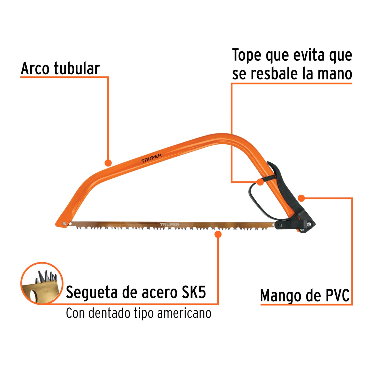 Arco jardinero tubular de 21 truper Cod 10254 AJT-21