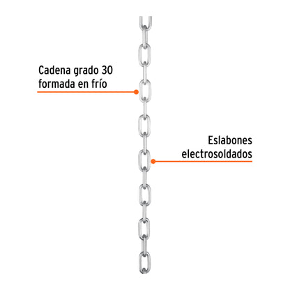 Cadena galvanizada 4 mm - 5/32" Truper Cod 103441 CAGA-5/32T en saco con 50 kg