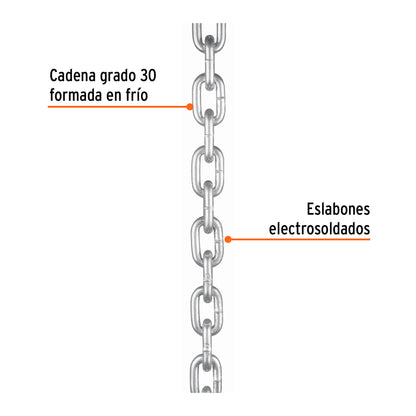 Cadena galvanizada 10 mm - 3/8" Truper Cod 103445 CAGA-3/8T en saco con 50 kg