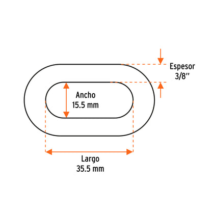 Cadena galvanizada 10 mm - 3/8" Truper Cod 103445 CAGA-3/8T en saco con 50 kg
