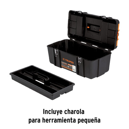 Caja de herramientas Truper Cod 102435 CHP-20XC, de 20" con compartimientos, broches metálicos