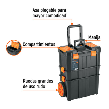Caja de herramientas Truper Cod 102644 CHP-1925R de 19"x25", 3 en 1 desmontable con ruedas