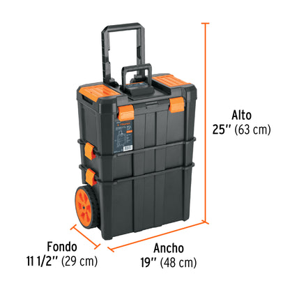 Caja de herramientas Truper Cod 102644 CHP-1925R de 19"x25", 3 en 1 desmontable con ruedas