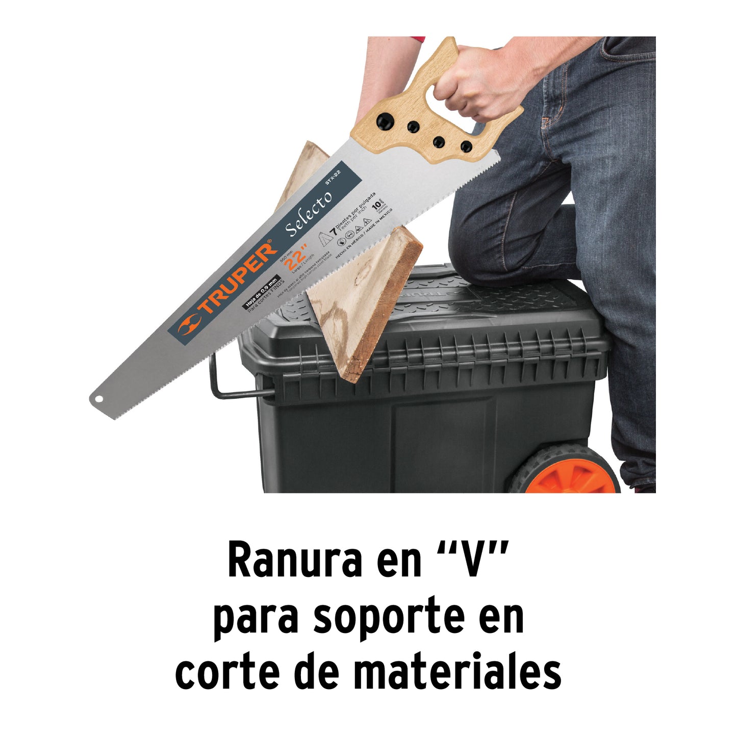 Caja de herramientas Truper Cod 10902 CHP-23R de 23" con rueda y mango telescópico