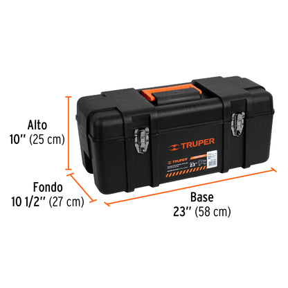 Caja de herramientas Truper Cod 11506 CHP-23X, de 23" industrial, broches metálicos