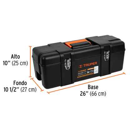 Caja de herramientas Truper Cod 19882 CHP-26X, de 26" industrial, broches metálicos