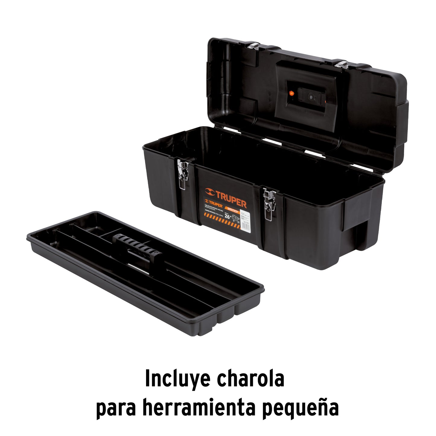 Caja de herramientas Truper Cod 19882 CHP-26X, de 26" industrial, broches metálicos