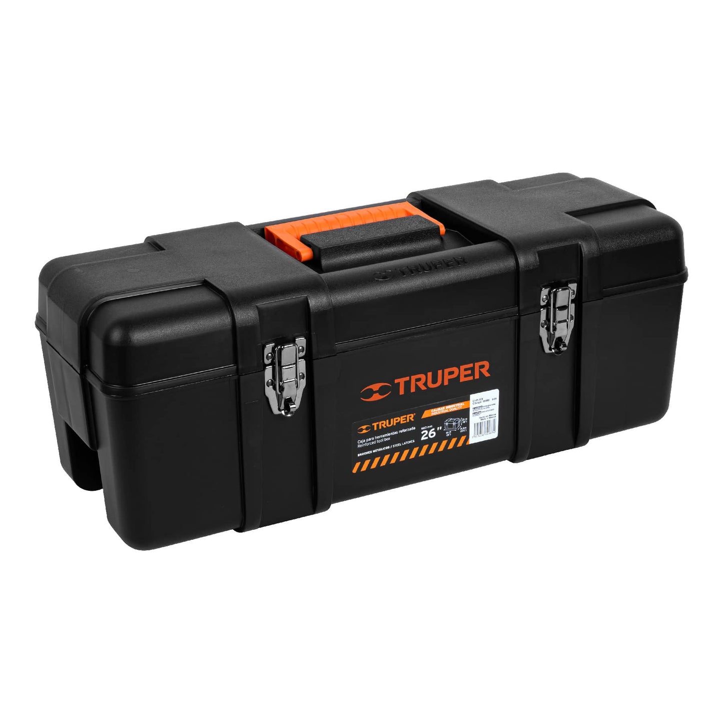 Caja de herramientas Truper Cod 19882 CHP-26X, de 26" industrial, broches metálicos