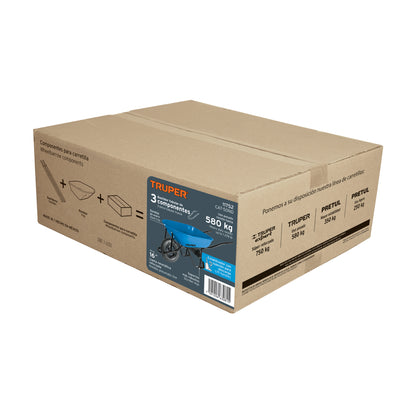 Carretilla 5.5 ft³ Truper Cod 11752 CAT-50ND Neumática bastidor tubular