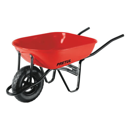 Carretilla 5.5 ft³ PRETUL Cod 20627 CAP-50NB neumática bastidor tubular roja