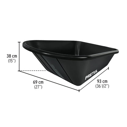 Carretilla 5 ft3 Pretul Cod 22703 TP-5N Concha Plástica Neumática Bastidor Tubular