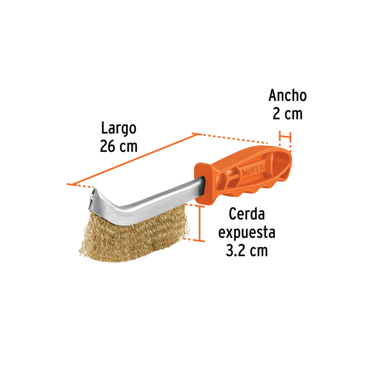 Cepillo Curvo anti-chispa Truper Cod 11540 CEA-10 alambre ondulado