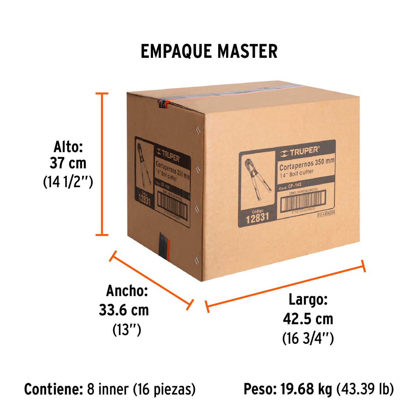 Cortapernos 14" Truper Cod 12831 CP-14X profesional