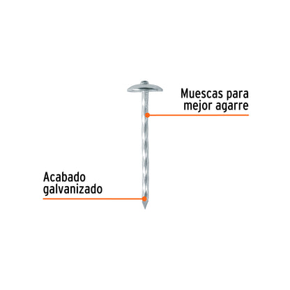 Clavo calamina BWG 9x2.5" Truper Cod 103395 CLCA-9X25 caja con 25 kg