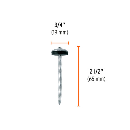 Clavo calamina BWG 9x2.5" c/arandela Truper Cod 103397 CLCA-9X25A caja con 25 kg