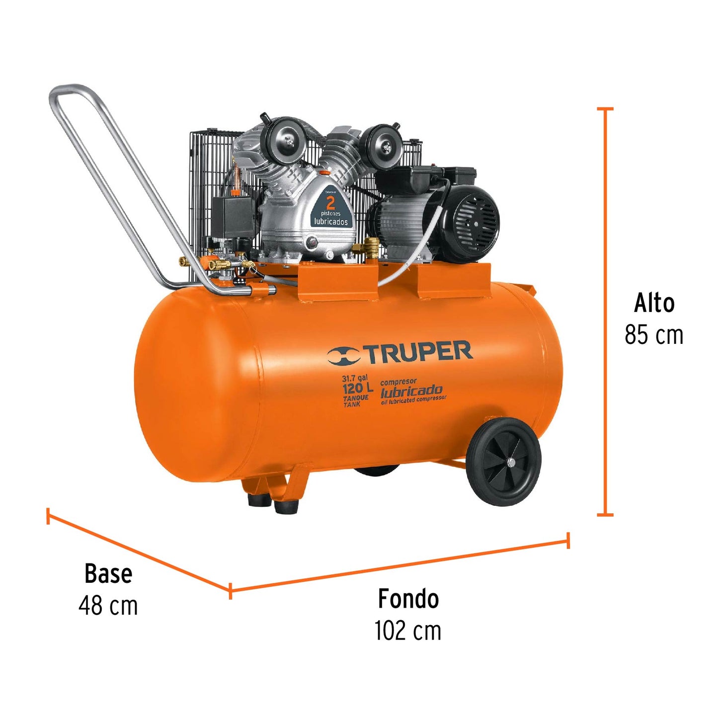 Compresor de Aire Truper Cod 19359 COMP-120LH 120L 4HP hor 220V