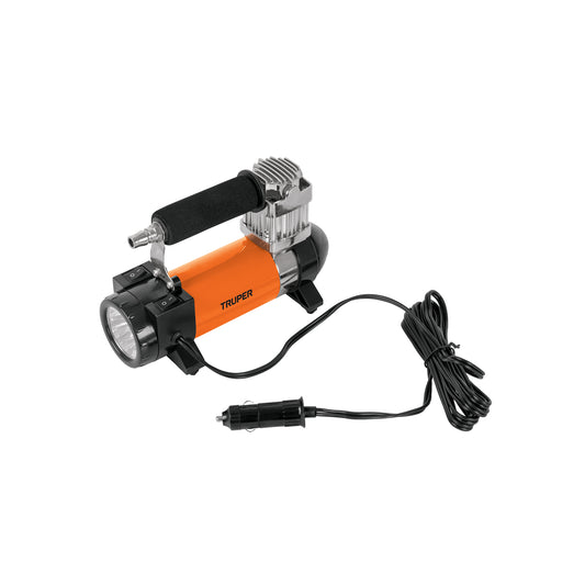 Compresor de aire 12V Truper Cod 19999 COMP-12 para auto incluye maletín