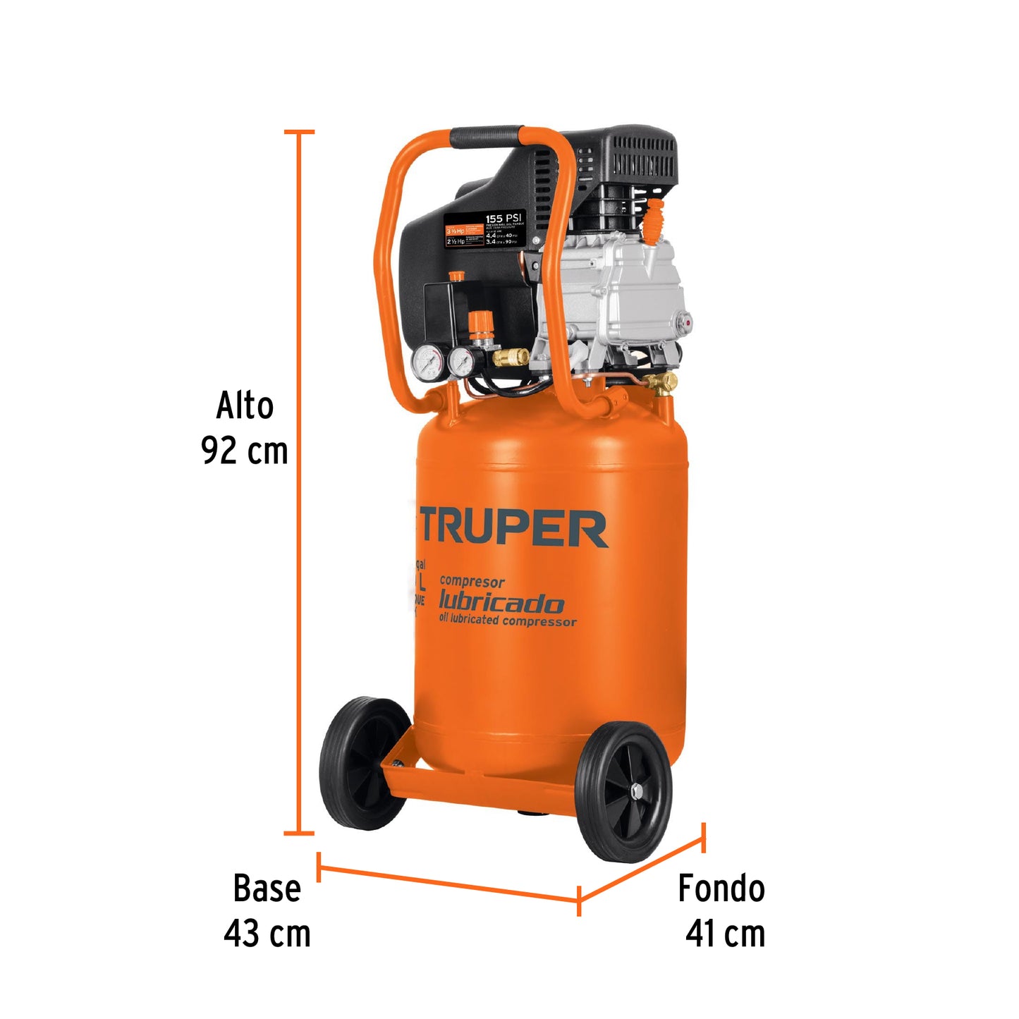 Compresor de aire vertical 50 L truper Cod 102117 COMP-50LV-260 3-1/2 HP 220 V
