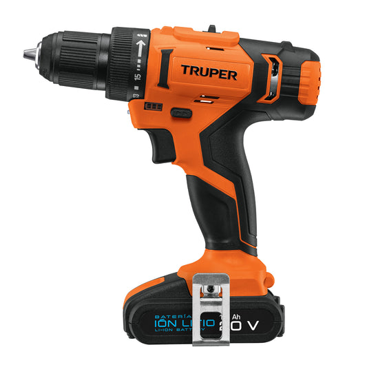 Taladro Inalámbrico 20 V Truper Cod 11011 TALI-20A-2 batería ión Litio 1/2 220V