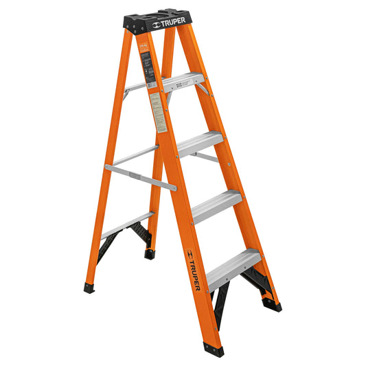 Escalera de Tijera Truper Cod 100224 EST-24FV tipo II 4 peldaños Fibra de Vidrio