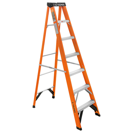 Escalera de Tijera Truper Cod 100226 EST-26FV tipo II 6 peldaños Fibra de Vidrio