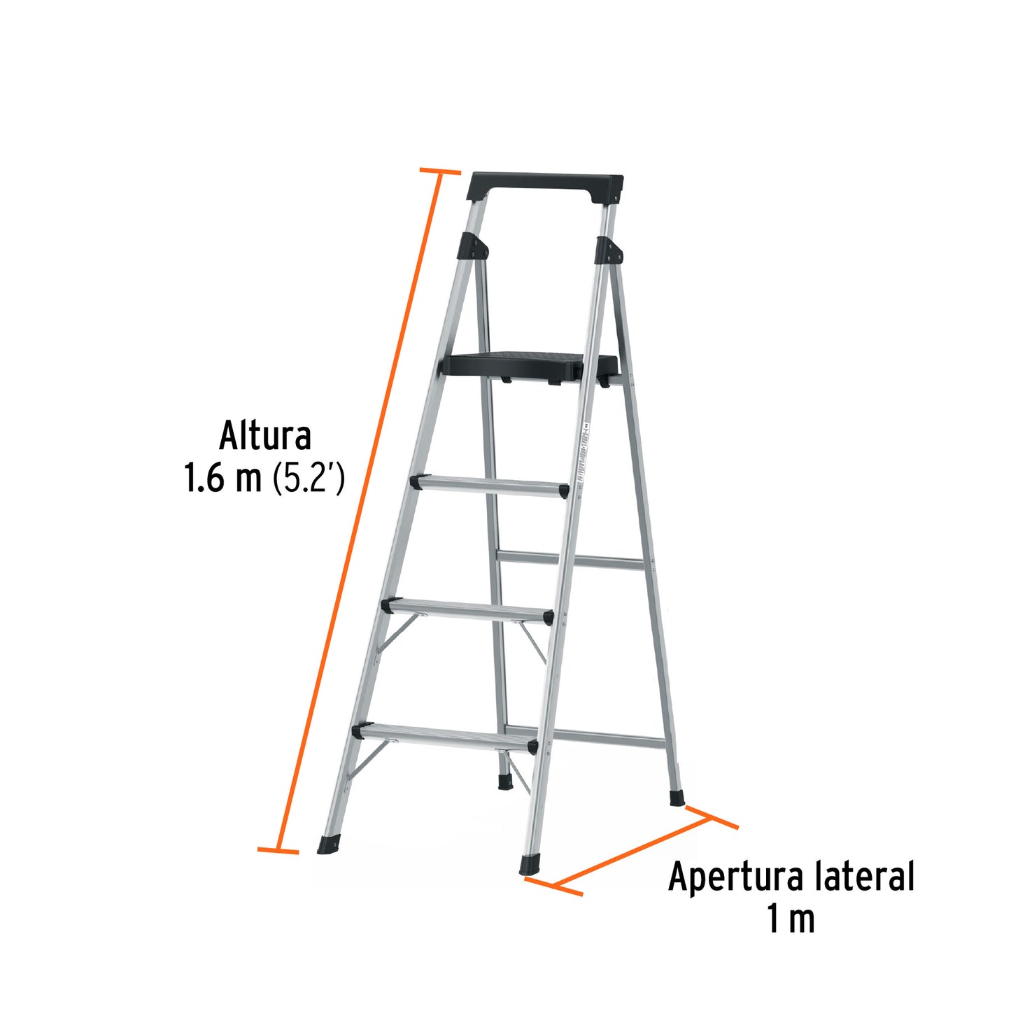 Escalerillas Plegable Truper Cod 16765 ESTU-4A 4 peldaños aluminio