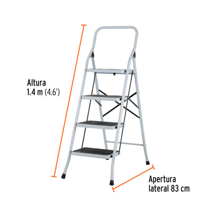 Escalerillas Plegable Pretul Cod 24122 ESTU-4P 4 peldaños acero