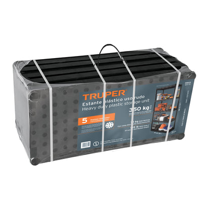 Estante Plástico 5 repisas Truper Cod 19943 EST-5 uso rudo Cap. 70 kg 185x43x91