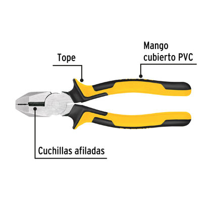 Pinza electricista 9" Pretul Cod 27155 219-PX uso rudo alta palanca Comfort Grip