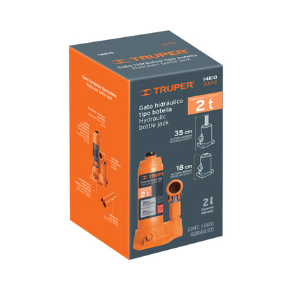 Gato Hidráulico botella Truper Cod 14810 GAT-2 de 2 Ton