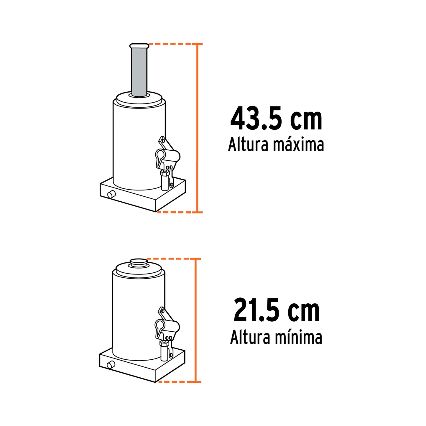 Gato Hidráulico botella Truper Cod 14814 GAT-6 de 6 Ton