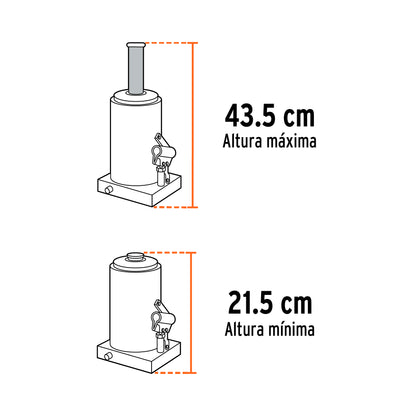 Gato Hidráulico botella Truper Cod 14814 GAT-6 de 6 Ton