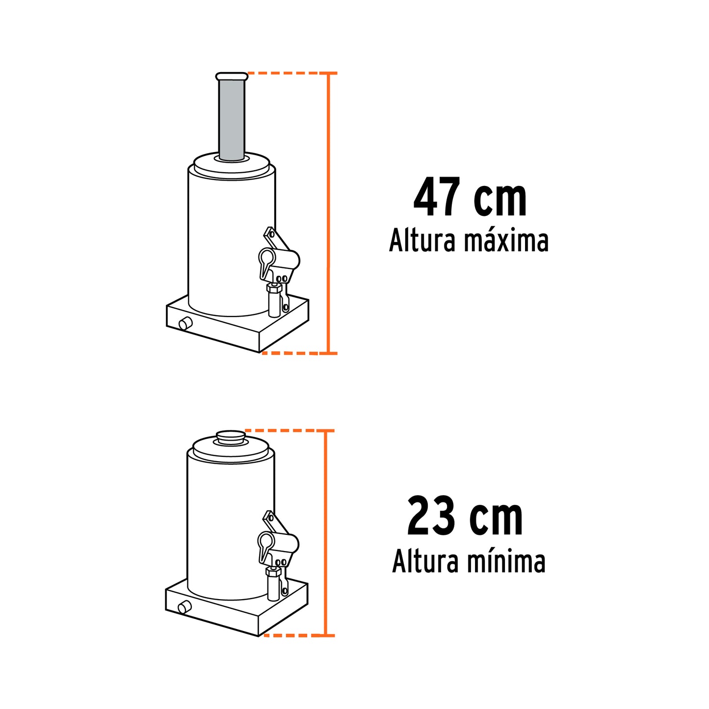 Gato Hidráulico botella Truper Cod 14816 GAT-8 de 8 Ton