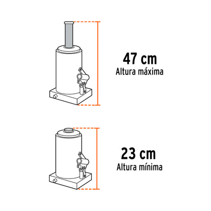 Gato Hidráulico botella Truper Cod 14816 GAT-8 de 8 Ton
