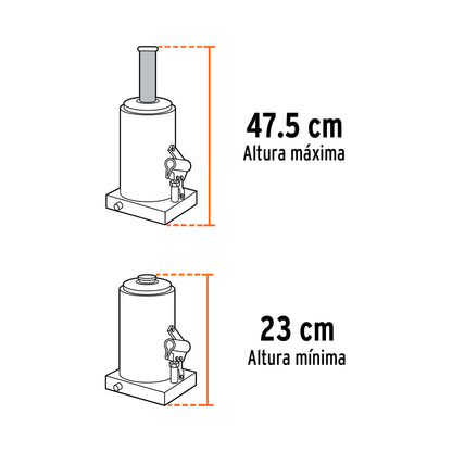 Gato Hidráulico botella Truper Cod 14818 GAT-12 de 12 Ton