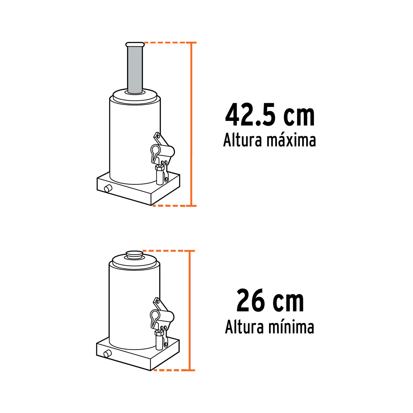 Gato Hidráulico botella Truper Cod 14819 GAT-32 32 ton
